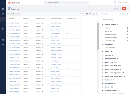 Dashworks 5.5.0 New Project Counts